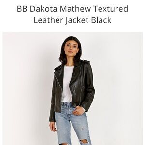 BB Dakota Black Leather Jacket, size Medium